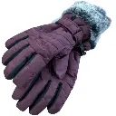 Glove Ladies' Faux Fur Cuff Burgundy.webp