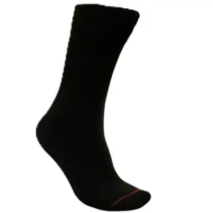 Foundation Diabetic Air Cushion Black Wide Calf