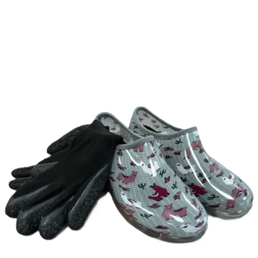 Northside Garden Clog and Glove Gray/Pink