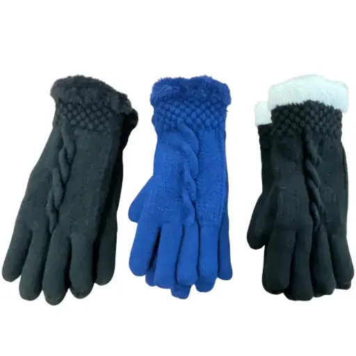 [WA-73406/ASSORTED] Weaver's Apparel Ladies' Cable Knit Glove Assorted Colors