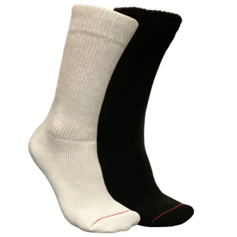 Foundation Diabetic Air Cushion Black Wide Calf