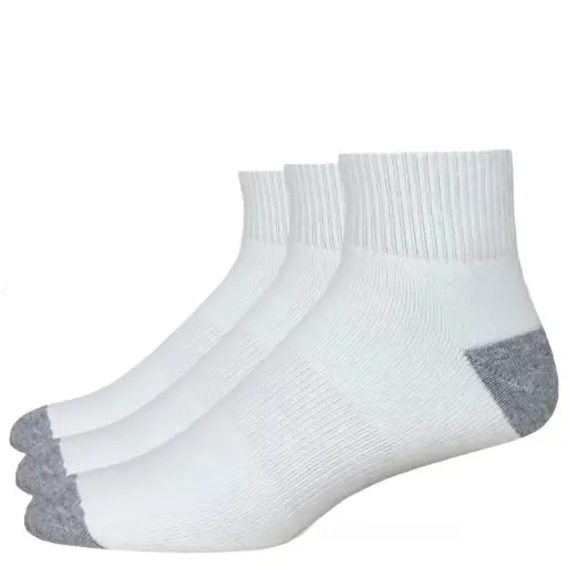 [WA0941-3/wht] Weaver's Apparel Carolina Quarter Sock WA-941-3 White