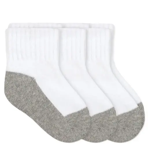 [wa-31172/large] Weaver's Apparel Jefferies Quarter Socks 31172 White/Gray