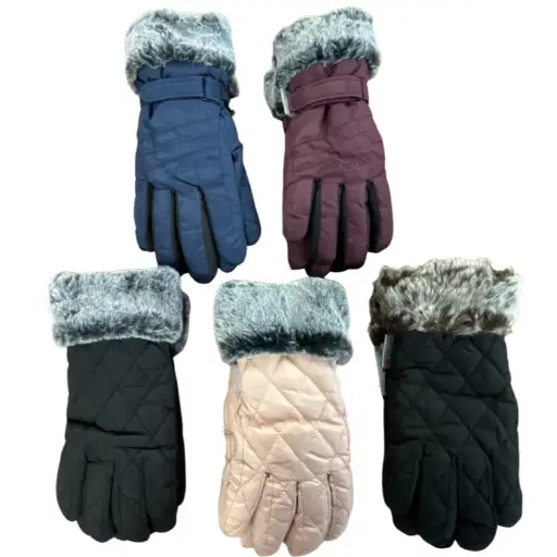 [WA-65210] Weaver's Apparel Ladies' Glove with Faux Fur Cuff Assorted Colors