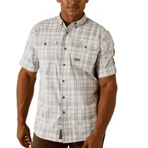 Ariat MNS Rebar Made Tough VentTEK DuraStretch Work Shirt MICRO CHIP 10071545 Discontinued
