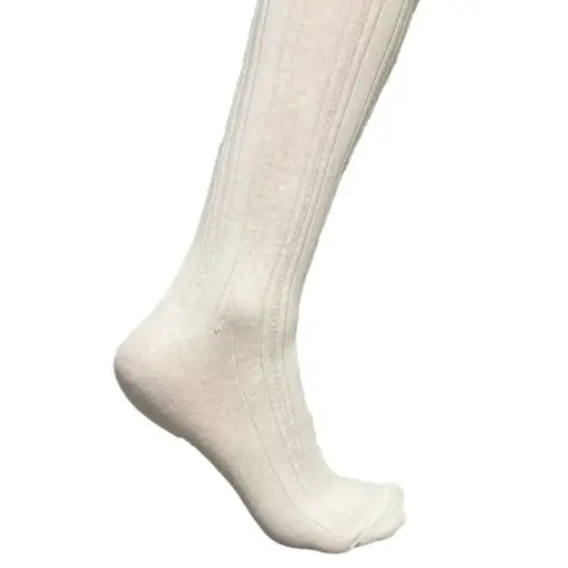 [WA-5900/W-9.5-12] Weaver's Apparel Lizzie Ann Wide Rib Knee Hi Sock 5900 WHITE 